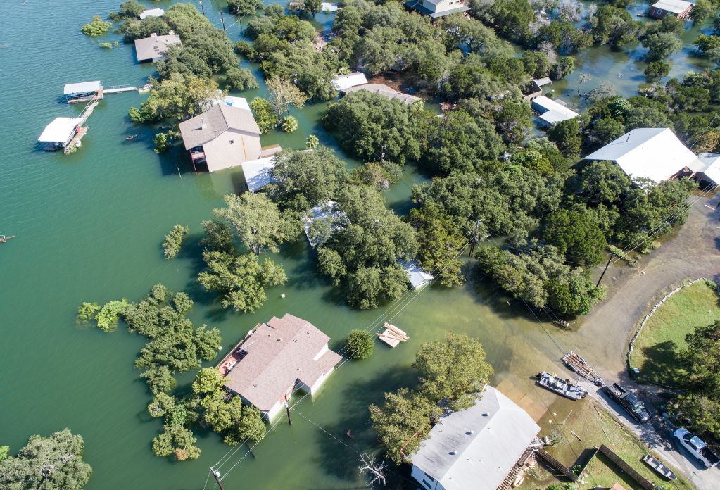 flooded community due to climate impacts