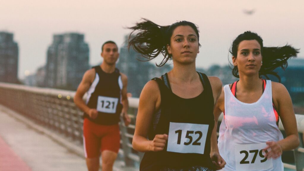 a group of marathon runners in london